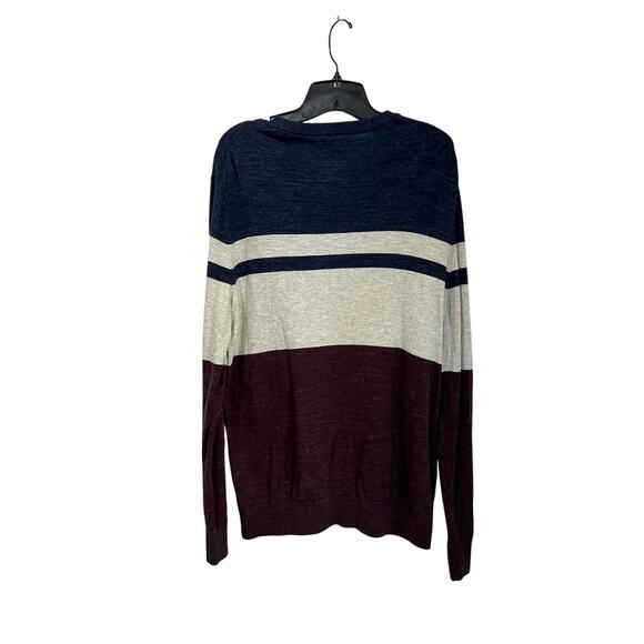 Banana Republic Organic Cotton Stripe Crewneck Sweater Men L - Picture 2 of 6